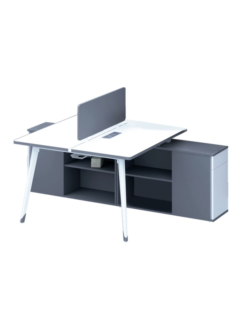 MDF Face To Face 2 Seat Office Work Desk Grey/White 120x75x200centimeter