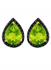 18 Karat Gold 0.24 ct Diamonds Peridot Teardrop Earrings