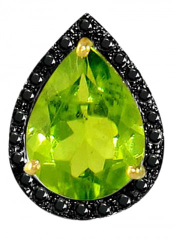 18 Karat Gold 0.24 ct Diamonds Peridot Teardrop Earrings