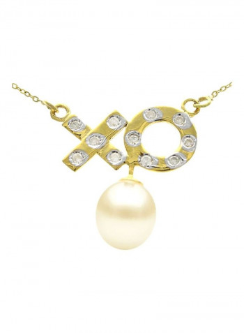 10 Karat Solid Gold 0.11 Ct Diamonds Necklace