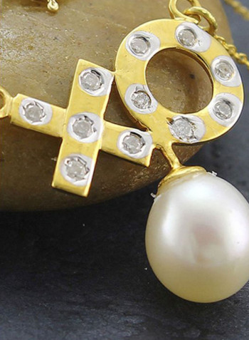 10 Karat Solid Gold 0.11 Ct Diamonds Necklace
