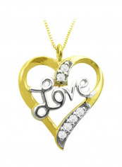 18 Karat Gold Love Heart Diamond Studded Pendant Necklace