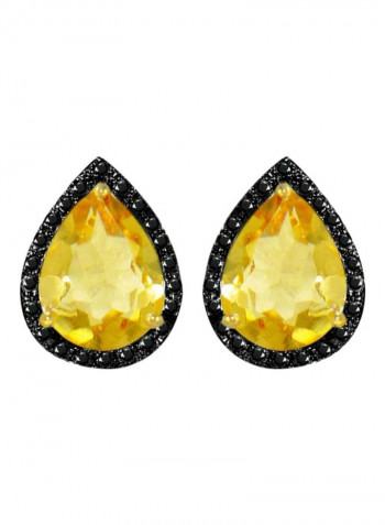 18K Gold Citrine Studded Earrings