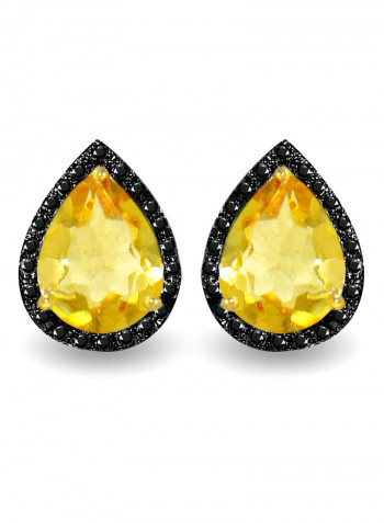 18K Gold Citrine Studded Earrings