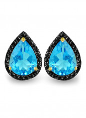 18 Karat Gold 0.24 ct Diamonds Topaz Teardrop Earrings
