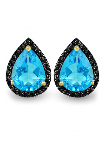 18 Karat Gold 0.24 ct Diamonds Topaz Teardrop Earrings