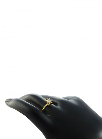 18 Karat Gold Diamonds Hearts Solitaire Ring