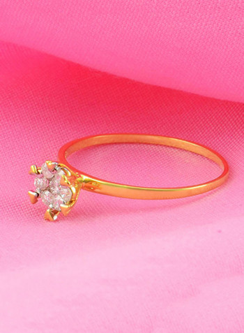 18 Karat Gold Diamonds Hearts Solitaire Ring