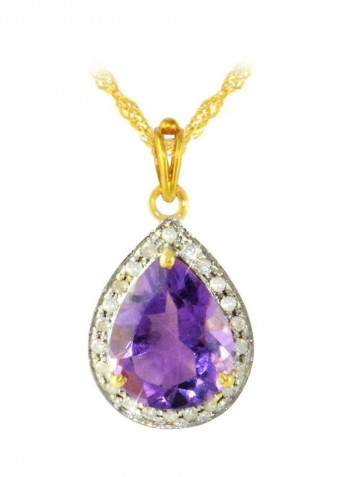 18 Karat Gold Diamond Studded Pendant Necklace