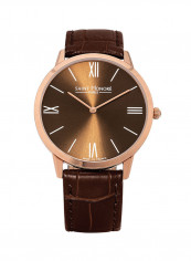 Men's Leather Analog Wrist Watch H SH WG826011 8MR