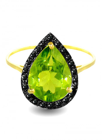 18 Karat Gold And Diamonds Peridot Cocktail Ring