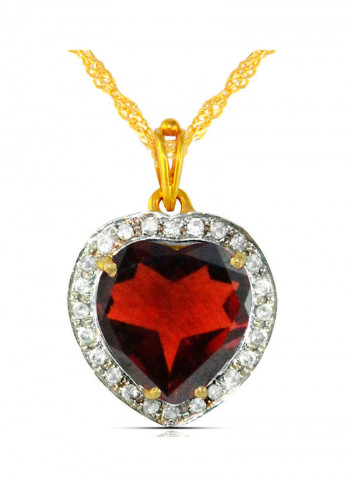 18K Gold Genuine Heart Diamonds Necklace 0.14 Carat