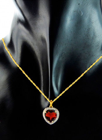 18K Gold Genuine Heart Diamonds Necklace 0.14 Carat