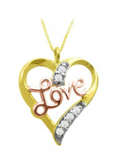 18 Karat Gold Love Heart Diamond Studded Pendant Necklace