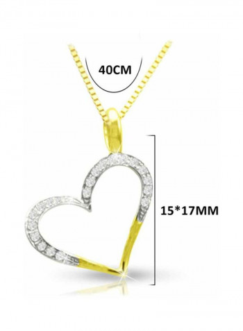 18 Karat Gold With Diamond Studded Heart Shape Pendant Necklace
