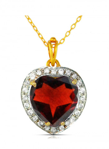 18K Gold Genuine Heart Diamonds Necklace 0.14 Carat
