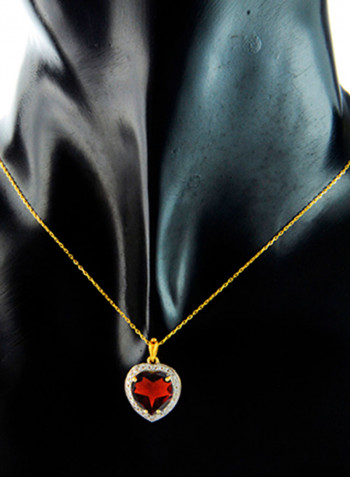 18K Gold Genuine Heart Diamonds Necklace 0.14 Carat