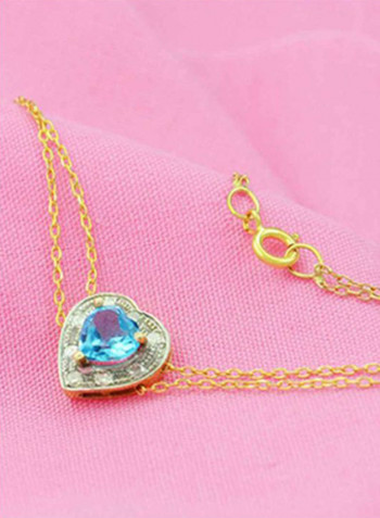 18 Karat Gold Diamonds And Topaz Heart Bracelet