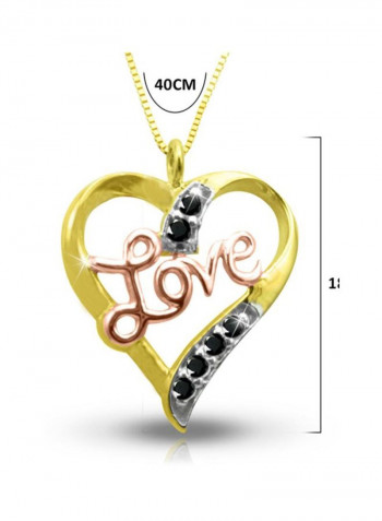 18 Karat Gold Love Heart Diamond Studded Pendant Necklace