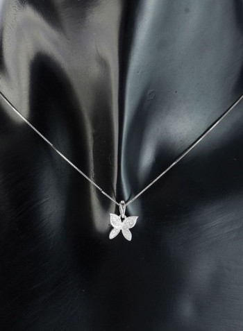 18 Karat White Gold Butterfly Diamond Necklace