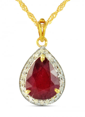 18K Gold Genuine Diamonds Necklace 0.12 Carat