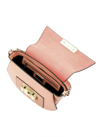 Mystic Leather  Shoulder Bag وردي/ذهبي