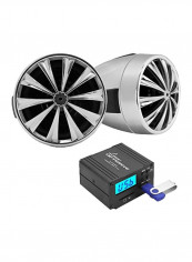 Motorcycle Speaker And Amplifier System B0071I0900 Silver/Black
