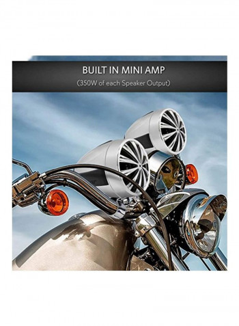 Motorcycle Speaker And Amplifier System B0071I0900 Silver/Black