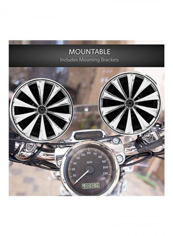 Motorcycle Speaker And Amplifier System B0071I0900 Silver/Black
