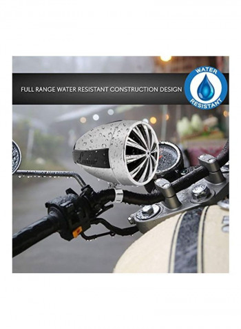 Motorcycle Speaker And Amplifier System B0071I0900 Silver/Black