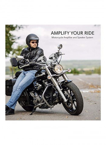 Motorcycle Speaker And Amplifier System B0071I0900 Silver/Black