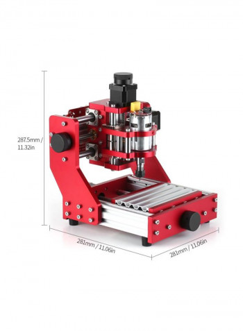 Electric DIY CNC Engraving Machine Red/Silver/Black 281x281x287.5millimeter
