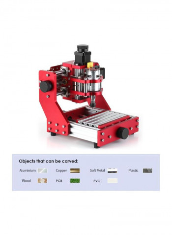 Electric DIY CNC Engraving Machine Red/Silver/Black 281x281x287.5millimeter
