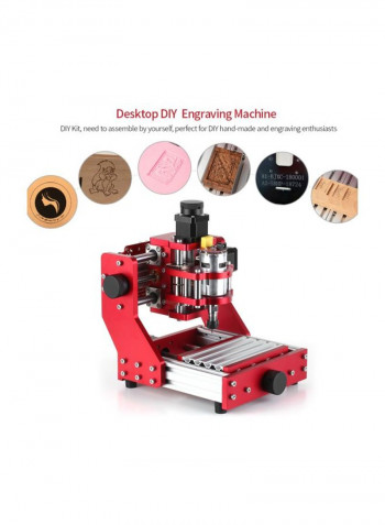 Electric DIY CNC Engraving Machine Red/Silver/Black 281x281x287.5millimeter