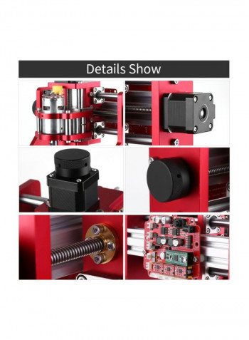 Electric DIY CNC Engraving Machine Red/Silver/Black 281x281x287.5millimeter