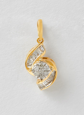 18 Karat Gold Bagguette Infinity Pendant