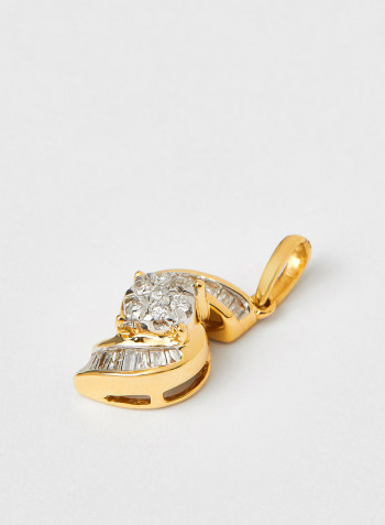 18 Karat Gold Bagguette Infinity Pendant