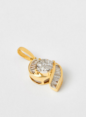 18 Karat Gold Bagguette Infinity Pendant