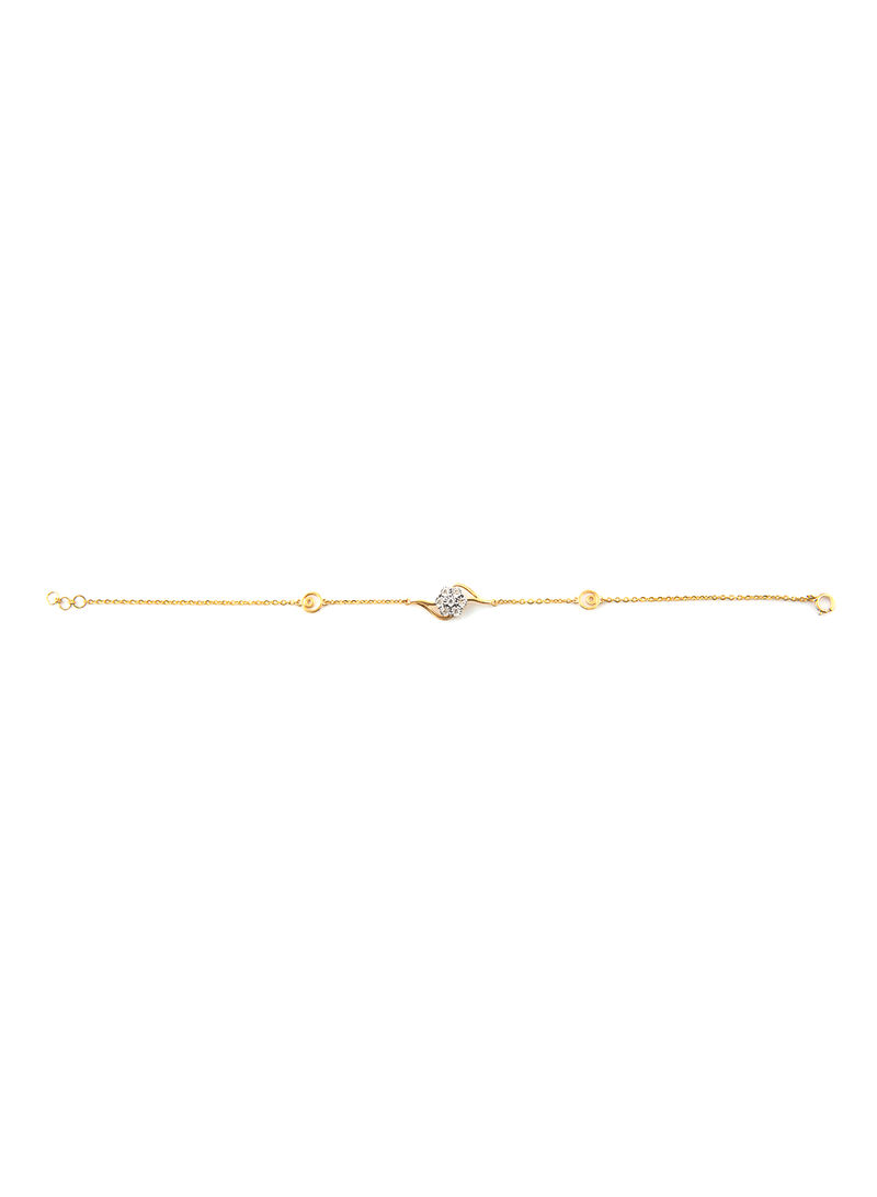 Yellow Gold 0.09 Carat Diamond Napoli Chain Bracelet