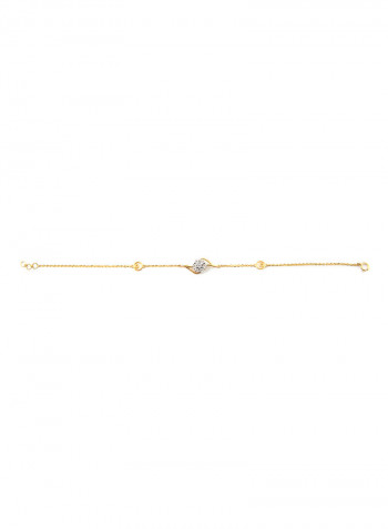 Yellow Gold 0.09 Carat Diamond Napoli Chain Bracelet