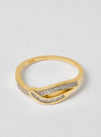 18 Karat Gold Bagguette Saturn Ring