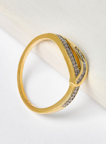 18 Karat Gold Bagguette Saturn Ring