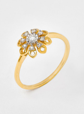 18 Karat Gold Sparkle Blossom Ring