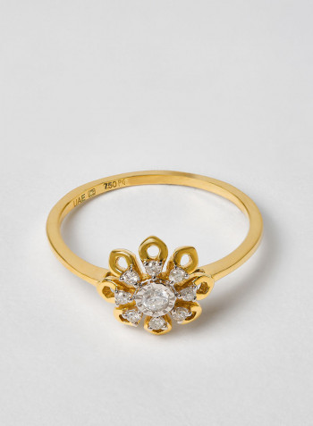 18 Karat Gold Sparkle Blossom Ring