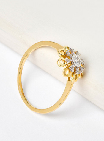 18 Karat Gold Sparkle Blossom Ring