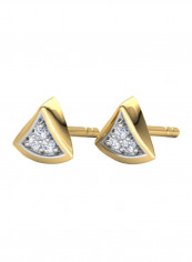 18K Gold Exquisite Design Triangle Diamond Stud Earring