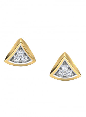 18K Gold Exquisite Design Triangle Diamond Stud Earring