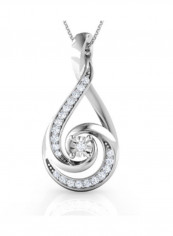 18 Karat White Gold Fiona Diamond Pendant Necklace
