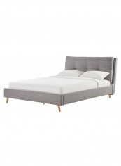 Plush Tufted Padded Headboard Grey 160 x 200centimeter