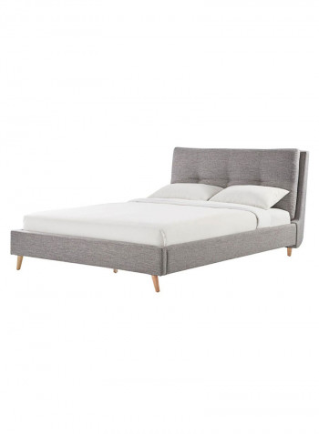 Plush Tufted Padded Headboard Grey 160 x 200centimeter